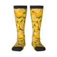 thumbnail image 2 of Picia Women Crew Soft Moisture-wicking Socks Yellow Limes Pattern Design Cotton Socks, One Size fit All, 2 of 9