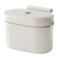 thumbnail image 2 of AuroraX Hanging Kitchen Trash Can with Lid Beige 2.5 Gallon Stylish Wall Mounted Wastebasket Art Deco Plastic Trash Bin for Home Bathroom, 2 of 6