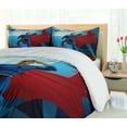 thumbnail image 5 of Ambesonne Superhero Duvet Cover Set, Retro Cartoon Heros, Queen, Blue Red, 5 of 6