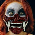 thumbnail image 2 of Maojin Halloween Decoration Japanese Hannya Mask De-mon Oni Sam-urai NOH Kabuki Prajna Devil Half Face Mask Cosplay, 2 of 5