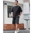 thumbnail image 3 of Men's Cotton T-Shirts Oversized Unisex Short Sleeves Casual Loose Wash Solid Basic Tee Tops, 3 of 7