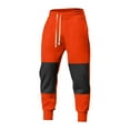 thumbnail image 5 of Qgtaibl Mens Sweatpants with Pockets Lightweight Elastic Waist Drawstring Pants Trendy Color Block Athletic Joggers Orange (Men's L), 5 of 6