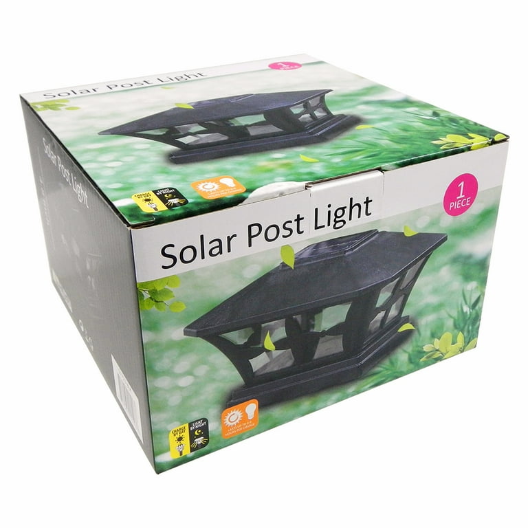 iGlow 8 Pack Black / White Outdoor Garden 6 x 6 Solar SMD LED Post