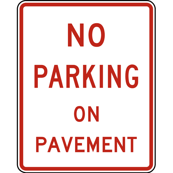 Vinyl Stickers - No Parking on Pavement - Safety and Warning Warehouse Signs Stickers - 3.5" x 5" - 3 Pack