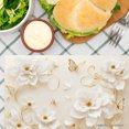 thumbnail image 3 of Joocar Elegant White Floral And Gold Butterfly Design Placemats Set Of 4 For Home Kitchen Table Decor 12x18 inch Linen Table Mats Set Of 4 For Home Kitchen Table Decor 12x18 inch, 3 of 5