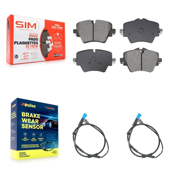 SIM Front Semi-Metallic Disc Brake Pads and Wear Sensors Kit for Car BMW X3 X4 KSW-100776