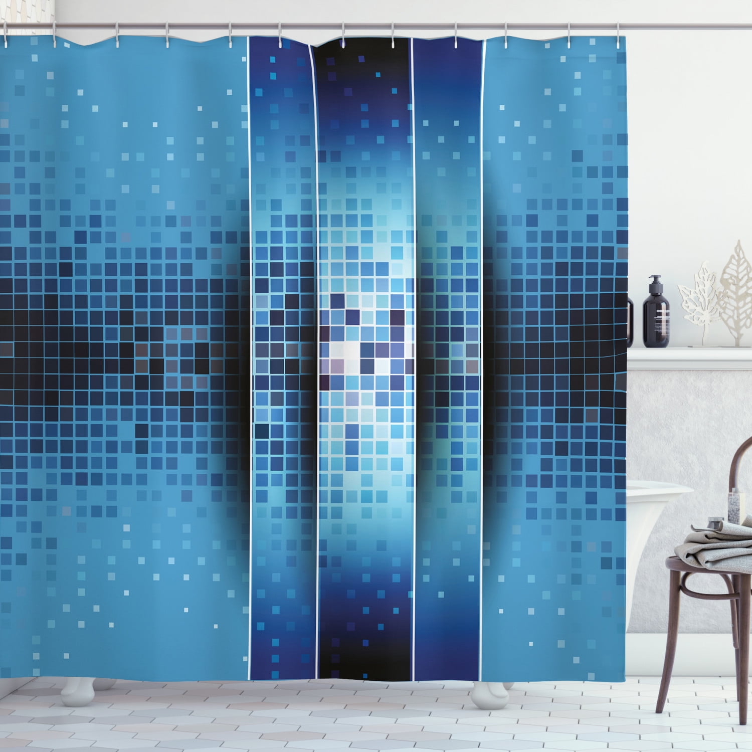 Compass Print Pattern Bathroom Shower Curtain