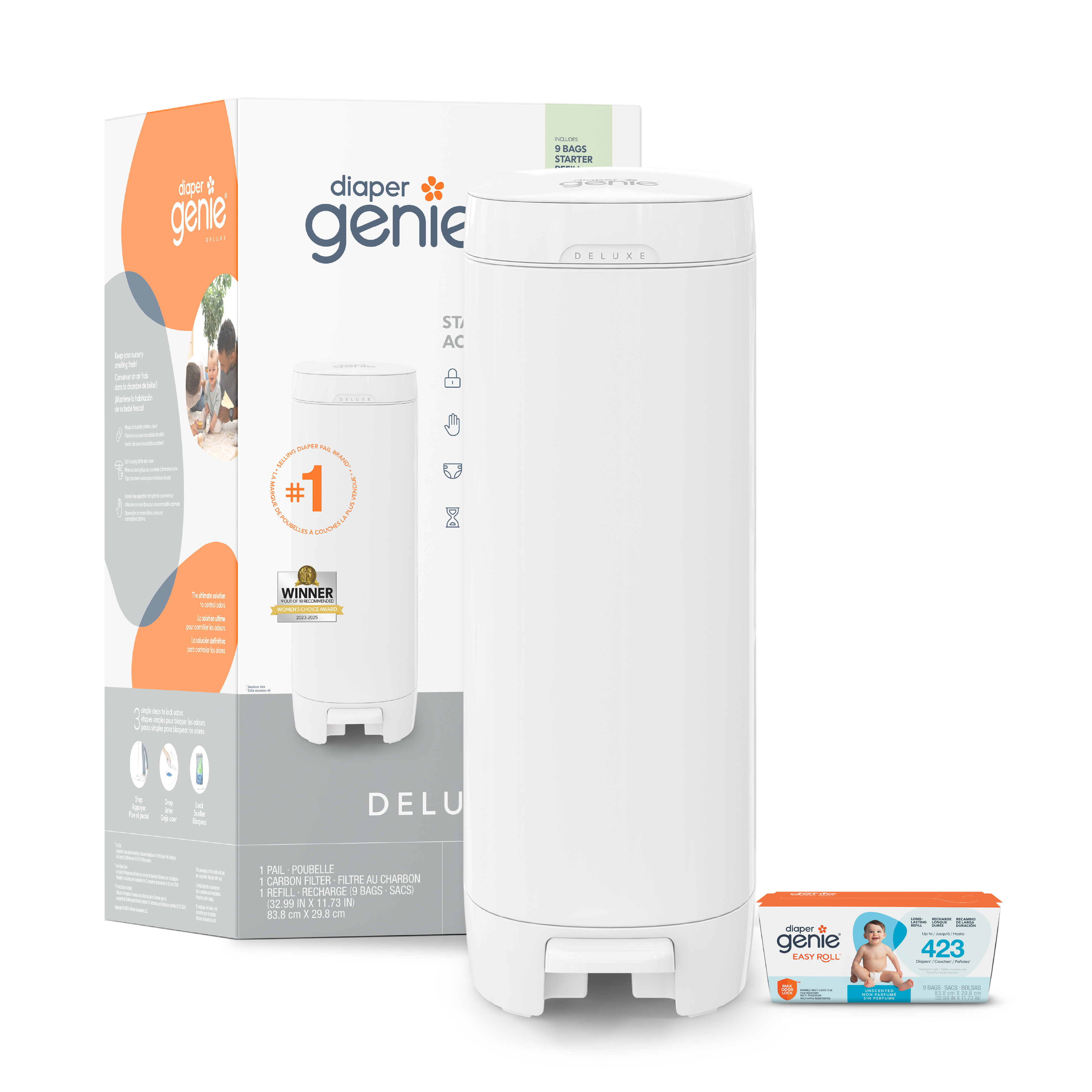 Diaper Genie Deluxe Pail with Easy Roll Bags photo 2