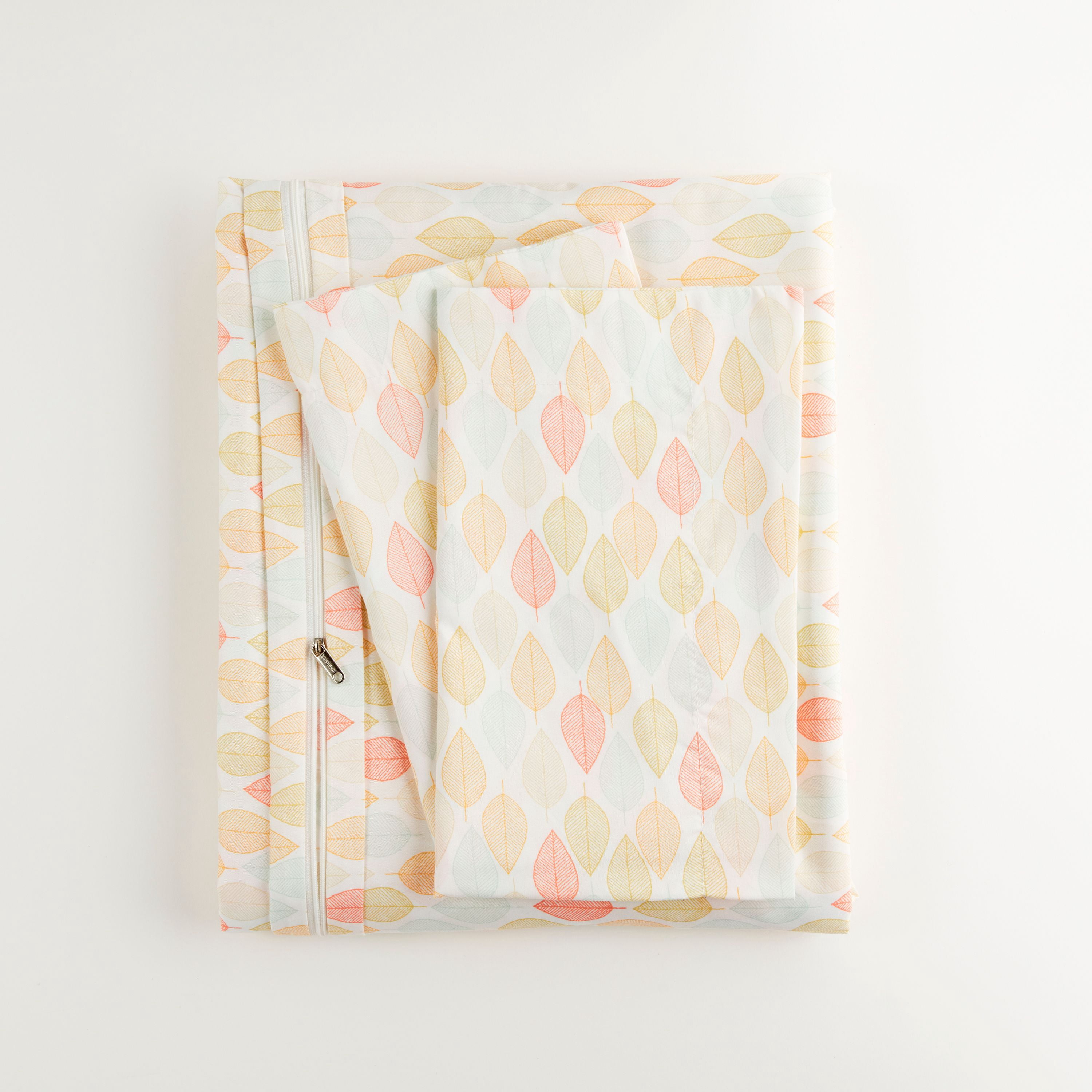 Noble Linens Yellow Fall Foliage Pattern Duvet Set 2-Piece Duvet Cover Set, Twin/TwinXL