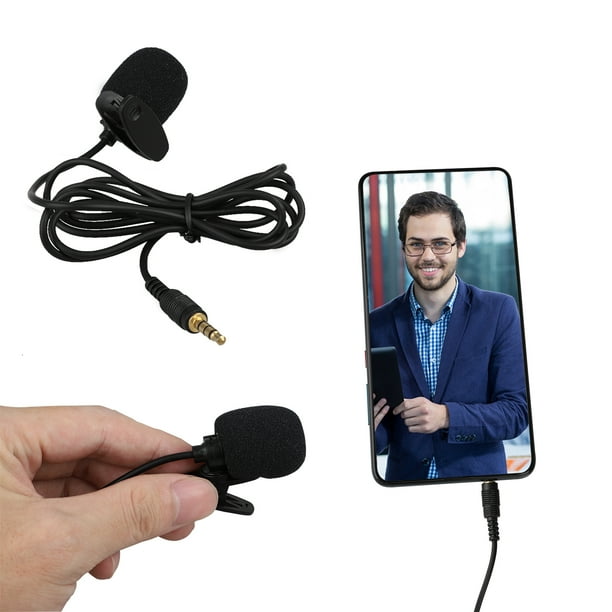 Professional Lavalier Lapel Microphone, Mini Clipon Omnidirectional