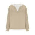 thumbnail image 6 of hxobax Oversized Casual Sweatshirts Womens Fall Pullover Tops Long Sleeve Henley V Neck Tunic Shirts, 6 of 7