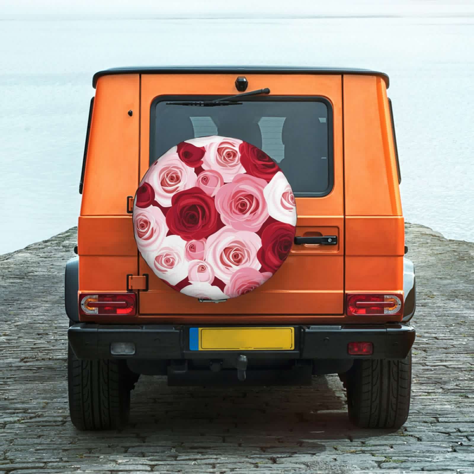 thumbnail image 2 of Daiia Rose Tire Covers , Travel Trailer Camper Truck SUV Motorhome Waterproof Wheel Cover, Sun Rain Snow Protector-15 inch, 2 of 9