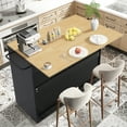 thumbnail image 4 of MAGIC UNION Rolling Kitchen Island Cart w/Drop Leaf, Portable Kitchen Islands w/Storage Cabinet, Drawer, Spice Towel Rack, Island Table for Kitchen w/Trash Storage Cabinet, Mobile Island Table, 4 of 10
