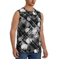 thumbnail image 2 of Bingfone Seamless Pattern With Skulls Pattern Men's Tank Tops Workout Sleeveless Tee Shirts Running Beach Tanks for Men-XX-Large, 2 of 8
