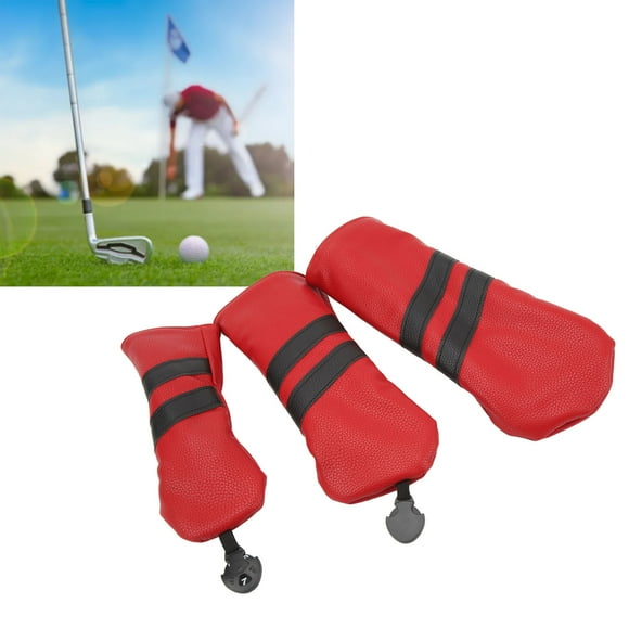 Premium Leather Wood Head Cover, Waterproof, Dustproof, Driver, Fairway Wood, Covers Elegant Design