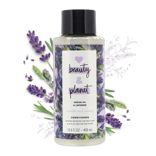 Love Beauty And Planet Revitalisant Anti-Frisottis Naturel à l'Huile d'Argan et à la Lavande Sans Parabènes, 400 ml