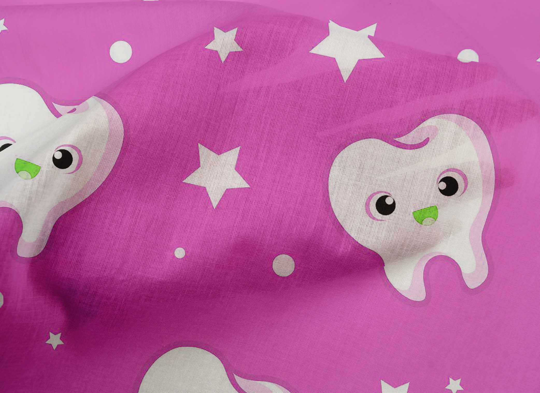 oneOone Cotton Cambric Light Pink Fabric Teeth Sewing Fabric By The Yard Printed Diy Clothing Sewing Supplies 42 Inch Wide