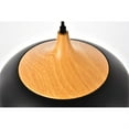 thumbnail image 4 of Living District Nora 1 Light Aluminum Pendant in Black & Natural Wood, 4 of 5