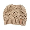 thumbnail image 6 of Sinhoon Women Winter Warm Hat Ponytail Beanie Hat High Messy Bun Stretch Knitted Ponytail Cap, 6 of 7