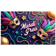 thumbnail image 6 of Mardi Gras Decoration Background Party Supplies Backdrop Festive Masked Ball Banner Masquerade Props Purple Feather Decor Celebration Event, 6 of 8