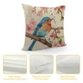 thumbnail image 4 of Shiartex Watercolor Painting Throw Pillow Covers Birds On The Tree With Spring Pink Flowers Pillow Covers Home Decorative Square Pillowcase , for Sofa,Couch,Bed Watercolor Painting-birds, 4 of 5