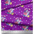 thumbnail image 3 of Soimoi Purple Cotton Duck Fabric Artistic Floral Print Fabric by the Yard 42 Inch Wide, 3 of 3
