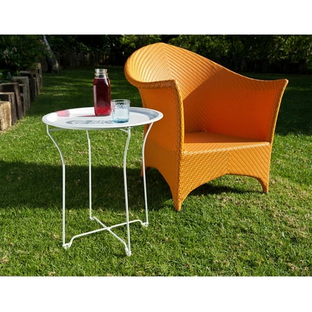 Metal Tray Side Table Multiple Colors, Atlantic Indoor Outdoor Portable Folding Metal Side Table