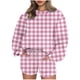 thumbnail image 1 of Puntoco Conjunto De Sudadera Con Pantalón Y top De Cuello Redondo De Manga Larga Casual Estampado Para Mujer Rosa M, 1 of 3