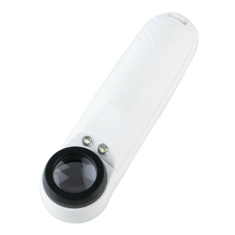 BCLONG LED Light 40X Hand held Magnifying Optical Glass Lens
