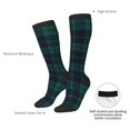 thumbnail image 5 of Women's Knee High Socks Deep Blue & Green Plaid Thermal Soft Knee Long Socks, 5 of 7