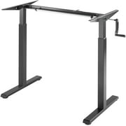 Manual Crank Standing Desk Riser Frame for 39.4-59.1" Tabletop, Ergonomic Sit to Stand Desk Frame Workstation