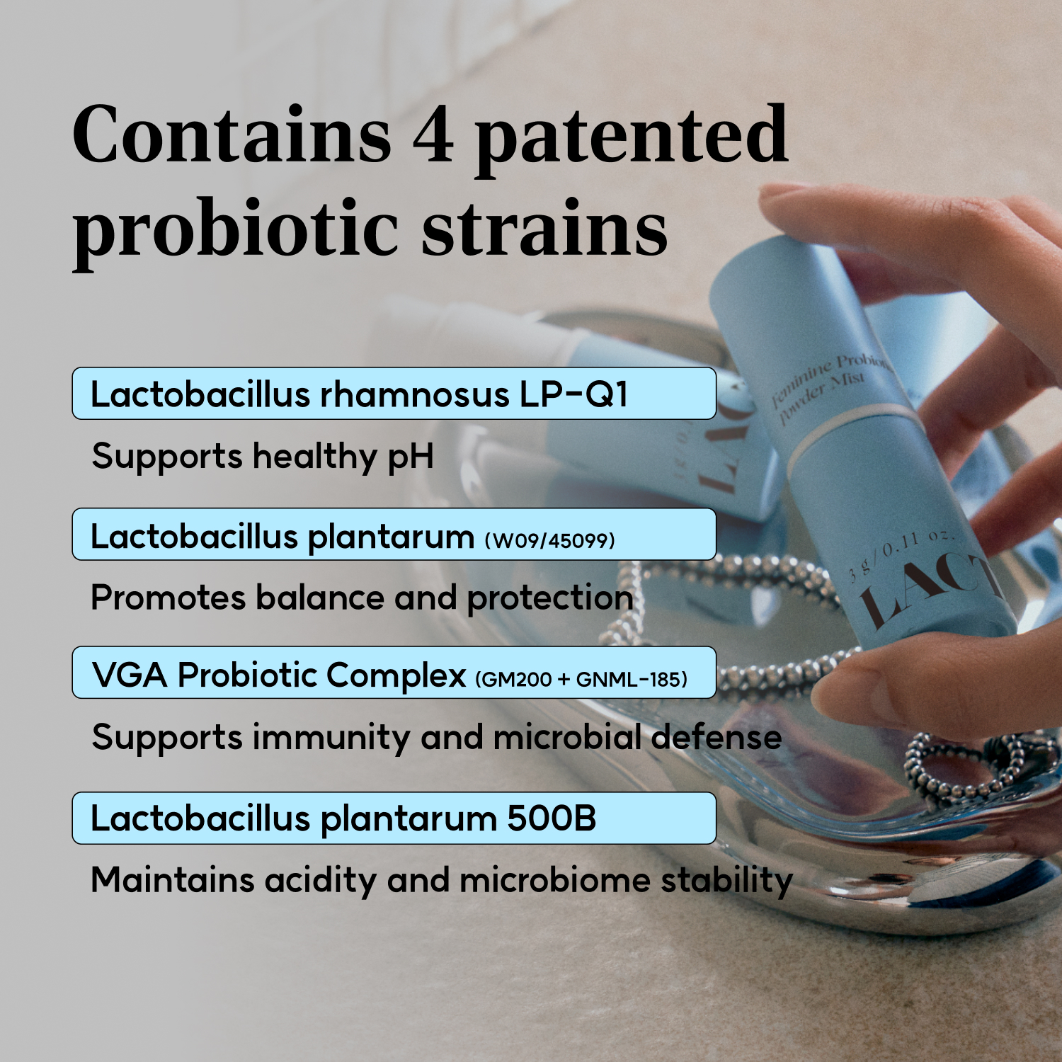 LACTOMEDI Feminine Probiotic Powder Mist for External Use | pH 4.5 | Vulva Odor Care | 3g, 1ct