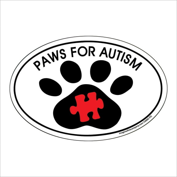 Paws For Autism Oval Magnet