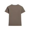 thumbnail image 5 of Womens T-shirts Short Sleeved Round Neck Solid Color Shoulder T-shirt Coffee XXL, 5 of 6