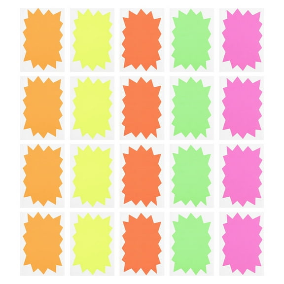 Worgeous 100pcs Fluorescent Price Tag Stickers Retail Blank Labels Yard Sale Supplies Supermarket Price Signs Self-Adhesive Price Sticker