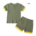 thumbnail image 1 of Sonducket 2 uds. Conjunto de pantalones cortos para niños, traje de tiras de manga corta, ropa de pantalones cortos para bebés, A, 18-24M conjuntos de ropa cinco 3-4J Sonducket AP002539-23, 1 of 6