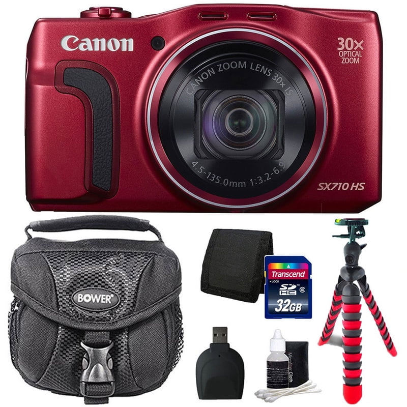 Canon Powershot Sx710 Hs 20 3 Mp Digital Camera Red 32gb Top Accessories Walmart Com Walmart Com
