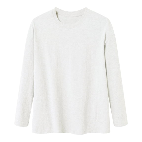 Hudaneo Mens Lightweight Cotton Long Sleeve Tee Crew Neck Casual Basic Top, S-3XL