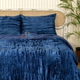 thumbnail image 4 of DecorAvenue Ultra-Luxe Crushed Velvet Duvet Cover Set, Boho Bedding Comforter Donna Cover Set, Over Size 3 Pieces Set 1 Comforter Cover and 2 Pillow Shams Royal Blue Color, 4 of 6