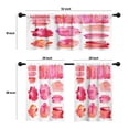 thumbnail image 4 of LALILO Kitchen Curtains and Valances Set of 3 36" Pink Window Treatment Tiers for Window Decor, 4 of 5