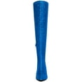 thumbnail image 5 of BLISSFUL STEP Women's Glitter Pointed Toe Stiletto Heels Over the Knee High Boots Royal Blue 7, 5 of 7