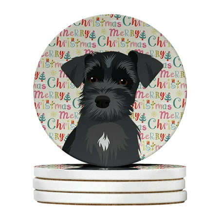

Schnauzer Black #1 Christmas Large Sandstone Coasters Pack of 4 4 in x 4 in