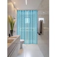 thumbnail image 2 of Gorgeous Home Line Turquoise/White 1-Piece Geometric Voile Sheer Window Curtain Top Grommets 55"w x 95" L (S38), 2 of 5
