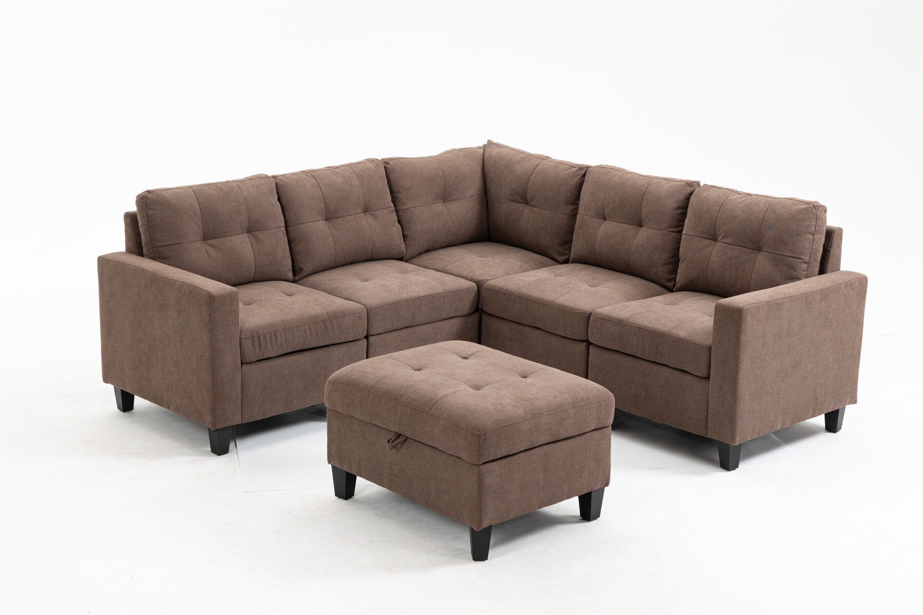 Modular Sectional Sofa with Storage Ottoman Table,L Shaped Couch,Modern