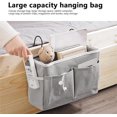 thumbnail image 5 of Organizador de cabecera 2 PCS Bolsas de cabecera Cesta colgante Almacenamiento Bolsa de almacenamiento colgante impermeable con 3 bolsillos Cortina de cama tipo loft (negro y gris), 5 of 5
