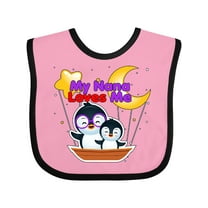 Inktastic My Nana Loves Me Penguin Boys or Girls Baby Bib