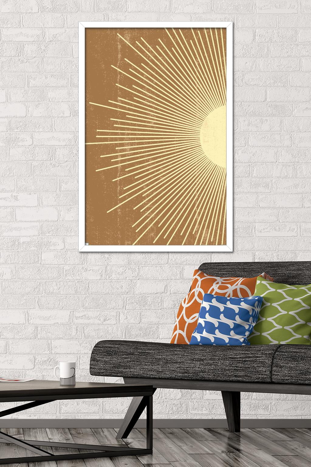 Abstract Sun Wall Poster, 22.375" x 34" Framed