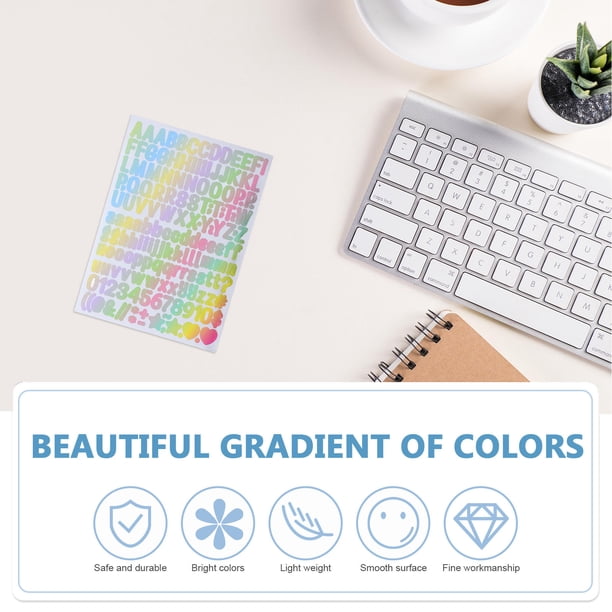 FUTUREORYY 10Ud Pegatinas Autoadhesivas De Vinilo Letras Y Números Multicolor Para Proyectos Creativos
