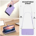 thumbnail image 2 of ELEHOLD Zipper Wallet Case For Samsung Galaxy A16 5G with with Lanyard Shoulder Strap,Shockproof Credit Card Slot Cash Pocket Magnetic PU Leather TPU Protective Cover ,Purple, 2 of 8
