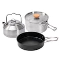 thumbnail image 1 of Tetera Sartén Antiadherente Olla Para Sopa Juego De 3 Ollas De Acero Inoxidable Para Acampar, Para 3 A 4 Personas Tmvgtek Para Estrenar, 1 of 3